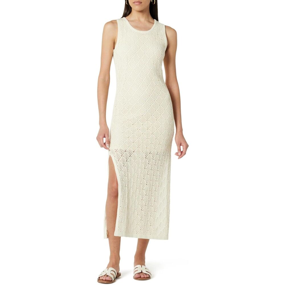 🤍 NWT The Drop Ritu Crochet Maxi Dress Whisper White Size S